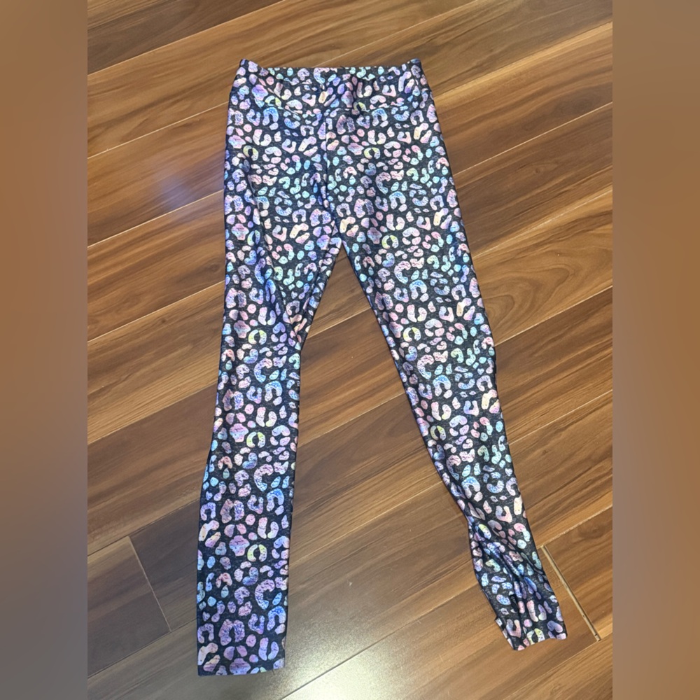Colorful Leopard Print Kids Leggings size 11/12